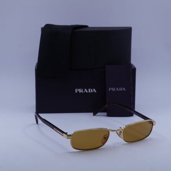 Prada PRB54S 5AK50P Rectangle Sunglasses – Gold\\Dark Honey main image 8